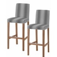 thumbnail image 1 of Gray Ombre Bar Stool Covers Set of 2, Modern Abstract Art Farmhouse Gradient Stretch Washable Bar Chair Covers with Backs, Removable Pub Counter Height Chair Cover for Kitchen Dining Room Cafe, 1 of 7