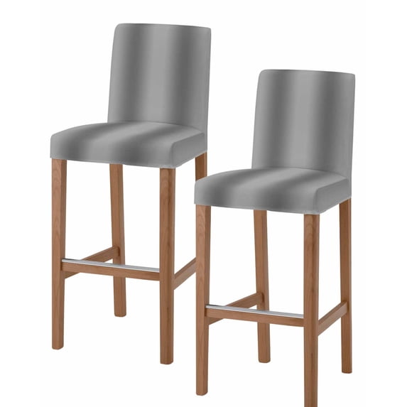 Gray Ombre Bar Stool Covers Set of 2, Modern Abstract Art Farmhouse Gradient Stretch Washable Bar Chair Covers with Backs, Removable Pub Counter Height Chair Cover for Kitchen Dining Room Cafe