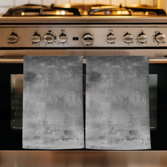 Gray Ombre Kitchen Towels Set of 4, Modern Abstract Art Grey Gradient Absorbent Dish Towels for Kitchen, Microfiber Hand Towel, Quick Drying Tea Towel for Cleaning Decorative Dishcloths