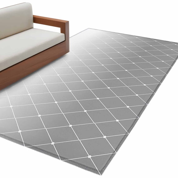Gray Ombre Large Area Rugs for Bedroom Living Room, Soft Non Slip Carpet Bedside Rug, Modern Geometric Abstract Rhombus Striped Rectangle Floor Cover Kitchen Accent Rug 2.7'x5' for Dining Room/Office