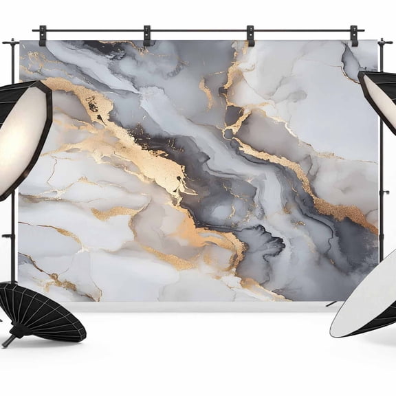 Gray Ombre Marble Backdrop for Photoshoot, Photography Photo Studio Background Wall Backdrop, Abstract Art Contemporary Back Drop Banner Panel for Portraits Wedding Party Live Streaming Decor 10x8Ft