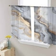 thumbnail image 1 of Gray Ombre Marble Semi Sheer Curtains 54 Inch Length 2 Panels Set, Abstract Art Contemporary Sheer Kitchen Curtain Privacy Voile Window Curtain for Living Room Bedroom Rod Pocket Drapes, 1 of 7