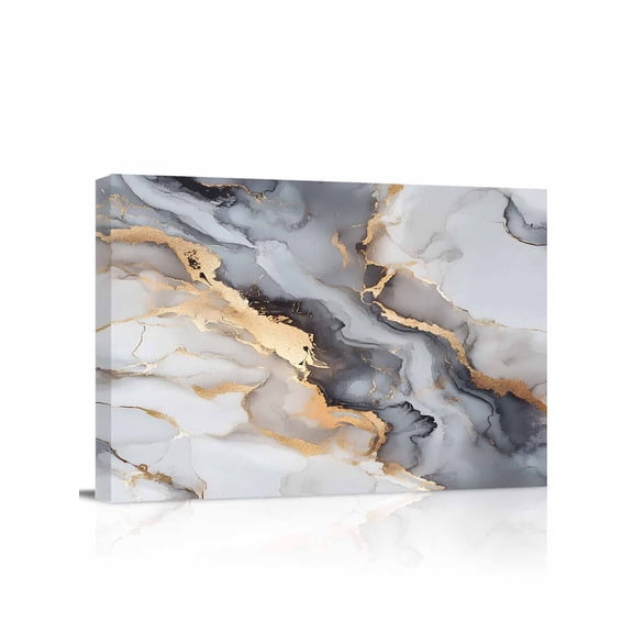 Gray Ombre Marble Wall Art for Living Room, Canvas Picture Wall Decor for Bathroom Bedroom, Abstract Art Contemporary Painting Artwork for Office Kitchen Hallway Dining Room Home Decorations 12"x16"