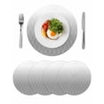 thumbnail image 1 of Gray Ombre Round 13 Inch Placemats Set of 4, Modern Geometric Abstract Rhombus Striped HeatResistant Non Slip Place Mats for Dining Table, Wipeable Braided Kitchen Table Mats for Housewarming, 1 of 9