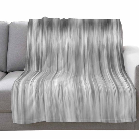 Gray Ombre Striped Fleece Throw Blanket Lightweight Modern Abstract Art Fuzzy Flannel Throws Super Soft Cozy Flannel Blanket for Couch, Sofa, Bed, Travel 50"x60"