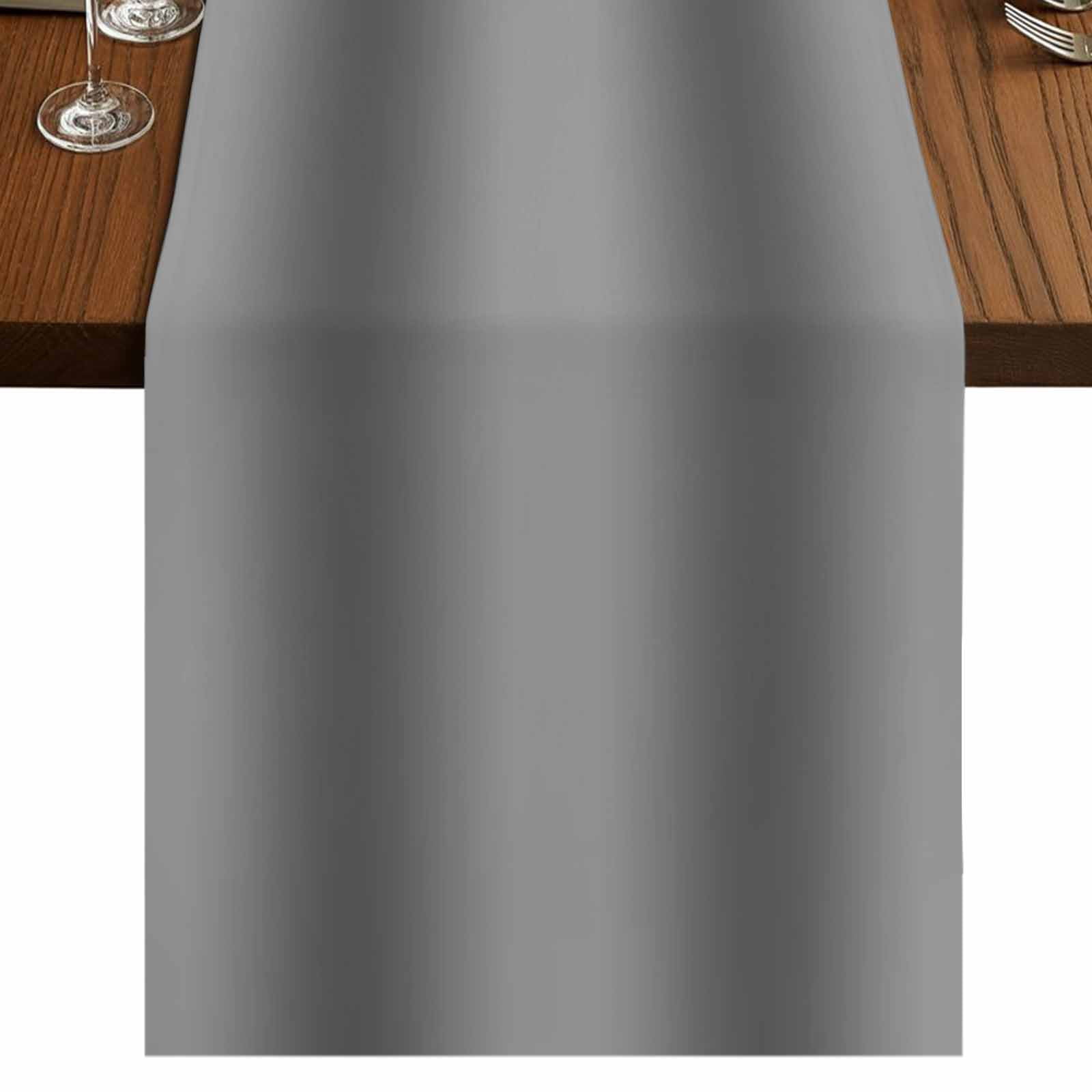 Gray Ombre Table Runner 120 Inches Long,Modern Abstract Art Farmhouse Gradient Cotton Linen Table Runners Dresser Scarves,Decorative Tabletop Scarf Furniture Cover for Home Dinner Party 13"x120"