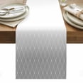 thumbnail image 1 of Gray Ombre Table Runner - 70 Inch Long, Kitchen Dining Table Runner Dresser Scarves, Modern Geometric Abstract Rhombus Striped Farmhouse Decor for Coffee Tables Wedding Party Banquet, 1 of 8