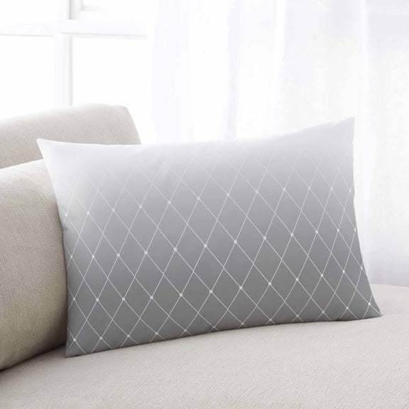 Gray Ombre Throw Pillow Covers, Modern Geometric Abstract Rhombus Striped Soft Breathable Pillow Cases with Invisible Zipper for Sleeping, Queen Size Pillowcases for Couch Bed Sofa Chair 20x30 Inches