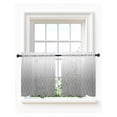 thumbnail image 1 of Gray Ombre Tier Curtains 36 Inch Length,Sheer Curtains for Bedroom Living Room Window Modern Geometric Abstract Rhombus Striped Rod Pocket Drapes Kitchen Curtains Small Half Window 27.5"x36" 2 Panels, 1 of 6