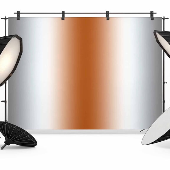 Gray Orange Backdrop for Photoshoot, Photography Photo Studio Background Wall Backdrop, Modern Gradient Geometric Back Drop Banner Panel for Portraits Wedding Party Live Streaming Decor 7x5Ft