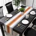 thumbnail image 1 of Gray Orange Cotton Linen Small Table Runner 13 x 36 inch Modern Gradient Geometric Non-slip Rectangular Dining Table Decor for Wedding Party Holiday Dinner, 1 of 8