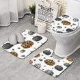 thumbnail image 1 of Gray and Orange Halloween Pumpkins Bathroom Rugs Sets 3 Piece,Toilet Cover Set,Absorbent Non Slip Bathroom Mats Sets with U-Shaped Contour Rug Toilet Rug Set, 1 of 5