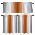 thumbnail image 1 of Gray Orange Kitchen Curtains Sets for Windows 24 Inch Length, Modern Gradient Geometric Rod Pocket Window Treatments Tier Curtains and Valances Set for Bedroom/Bathroom, 1 of 8