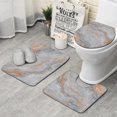 thumbnail image 1 of Gray Orange Marble Pattern Bathroom Rugs Sets 3 Piece,Toilet Cover Set,Absorbent Non Slip Bathroom Mats Sets with U-Shaped Contour Rug Toilet Rug Set, 1 of 5