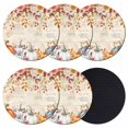 thumbnail image 1 of Gray Orange Pumpkin Fall Coasters Set of 6, Absorbent Coasters for Drinks, Thanksgiving Floral Leaves Retro Coaster for Desk Coffee Table Protection, Home Decor House Warming Gifts 4", 1 of 8