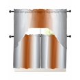 thumbnail image 1 of Gray Orange Swag Kitchen Curtains Sets for Windows 24 Inch Length, Modern Gradient Geometric Short Window Curtain Panels Swags Valances and Tiers 3 Piece Set for Cafe/Dining Room, 1 of 5