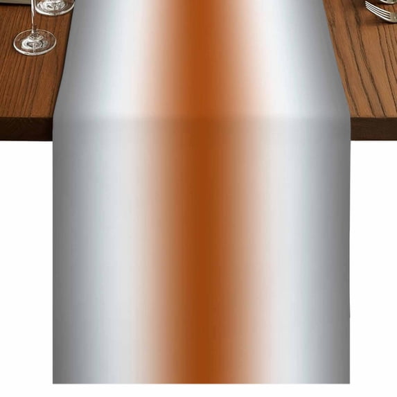 Gray Orange Table Runner 120 Inches Long, Modern Gradient Geometric Cotton Linen Table Runners Dresser Scarves, Decorative Fabric Tabletop Scarf Furniture Cover for Home Dinner Party 13"x120"