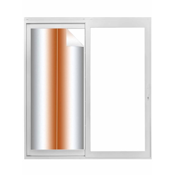 Gray Orange Window Privacy Film, Modern Gradient Geometric Static Cling UV Sun Blocking Tint Film Heat Control Windows Films for Bedroom Bathroom, Window Stickers 29.5"x78.7"