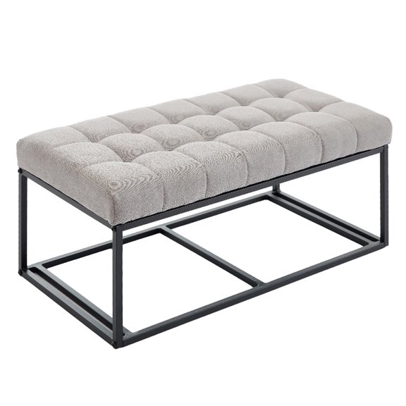 Gray Ottoman Bench, Quality MDF Top | Suitable for Modern & Elegant Decor | Strong and Sturdy Storage