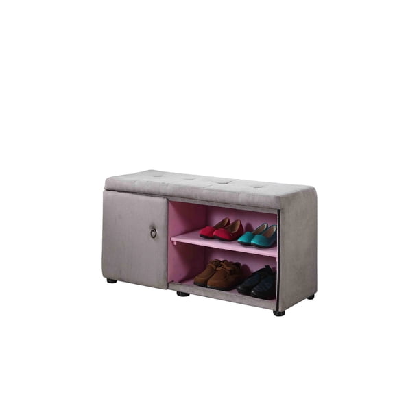 Gray Ottoman with Polyester Fiber Batting / Soft and Comfortable