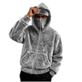 thumbnail image 1 of Gray Outfit for Man Fall Winter Long Sleeve Lounge Warm Fuzzy Basic Jackets Hoods Outfit Sweatshirts Man Zip Up 2026 S, 1 of 7