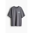 Gray Oversized Printed TShirt H&M Shirt, Size 2Xl, Tee Royal Blue