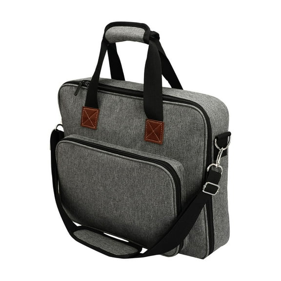 Gray Oxford Cloth Knitting Tool Storage Bag With Multiple Compartments And Zipper Handheld Organizer Pouch For Sewing Crochet Embroidery Supplies Craft Accessories Travel Case Large Capaci