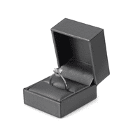 Gray PU Leather Ring Box For Wedding Anniversary Proposal Jewelry Gift Case Storage Box