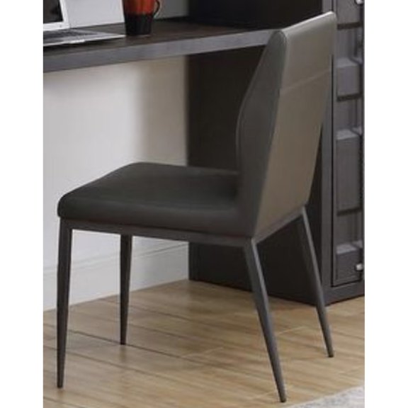 Gray PU Leather Upholstery - Sturdy Metal Base - Reception Area - 17" Seat Depth