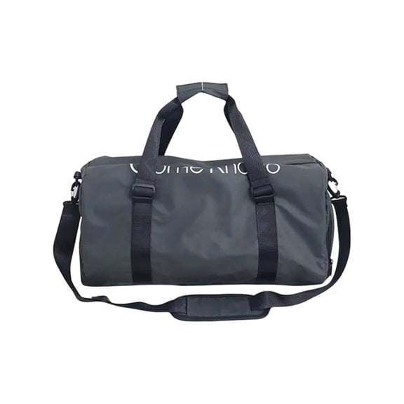 Gray PVC Water-Resistant Sports Duffle Bag, Large Capacity Gym and Travel Carryall with Adjustable Shoulder Strap, for Daily Commute and Travelers