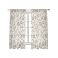 thumbnail image 1 of Gray Paisley Floral Curtains 63 Inch Length, Sheer Curtains for Bedroom Living Room Window Farmhouse Spring Summer Flowers Rod Pocket Voile Drapes Kitchen Curtains Small Half Window 42"x63" 2 Panels, 1 of 6
