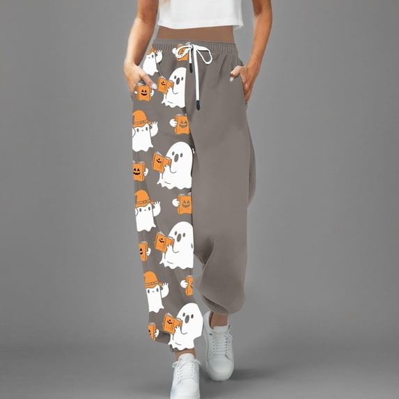 Gray Pajama Pants for Women Halloween Cosplay Cute Pajama Pants Classic Trousers Gifts for Adults, Theme Parties, Costume Parties,Dress-Up XL