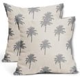 thumbnail image 1 of Gray Palm Tree Pillow Covers 18X18 InchTropical Coconut Trees Coastal Plants Decorative Pillow Cases Set of 2 Summer Retro Cotton Linen Throw Pillows Home Decor for Sofa Couch Cushion Outdoor, 1 of 6