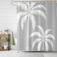 thumbnail image 1 of Gray Palm Tree Shower Curtains for Bathroom, Coastal Tropical Summer Coconut Plants Waterproof Fabric Shower Curtain, Decorative Bathroom Curtain for Bathtub, 72"x72", No Hooks Included, 1 of 9