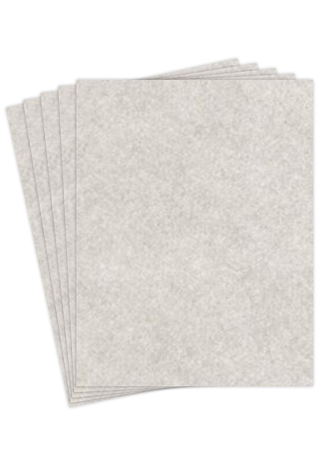 Gray Parchment Paper, 8.5 x 11 Inches, 24 lb, - 50 Sheets per Pack.