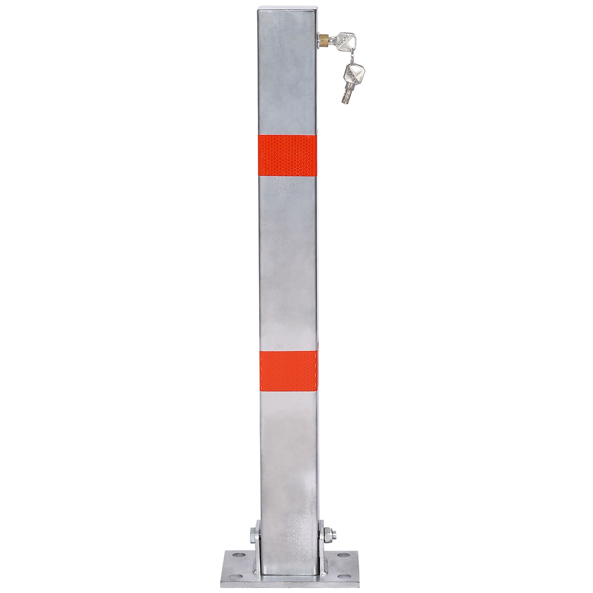 Gray Parking Bollard with Lock, 27.6 Inch Steel Barrier Posts for Car ...