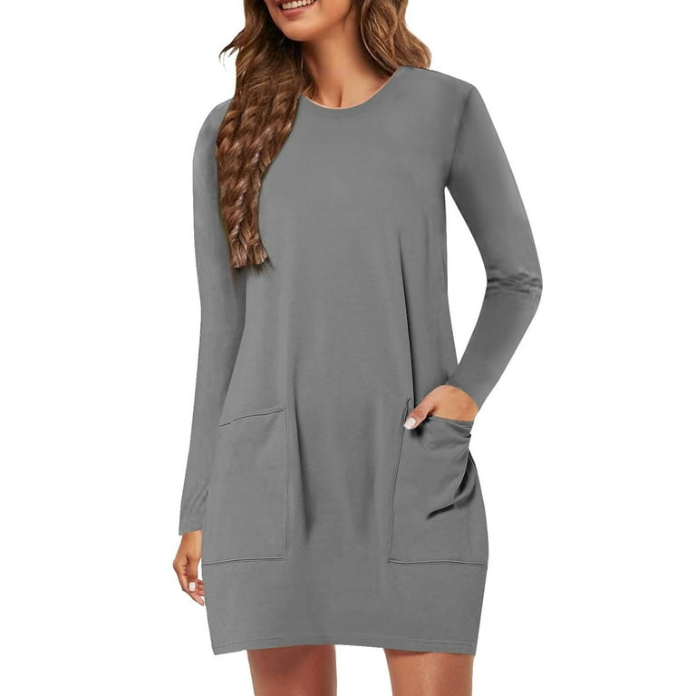 Casual Solid O Neck Shirt Dress Dresses Casual Solid O Neck Shirt Dress Dresses