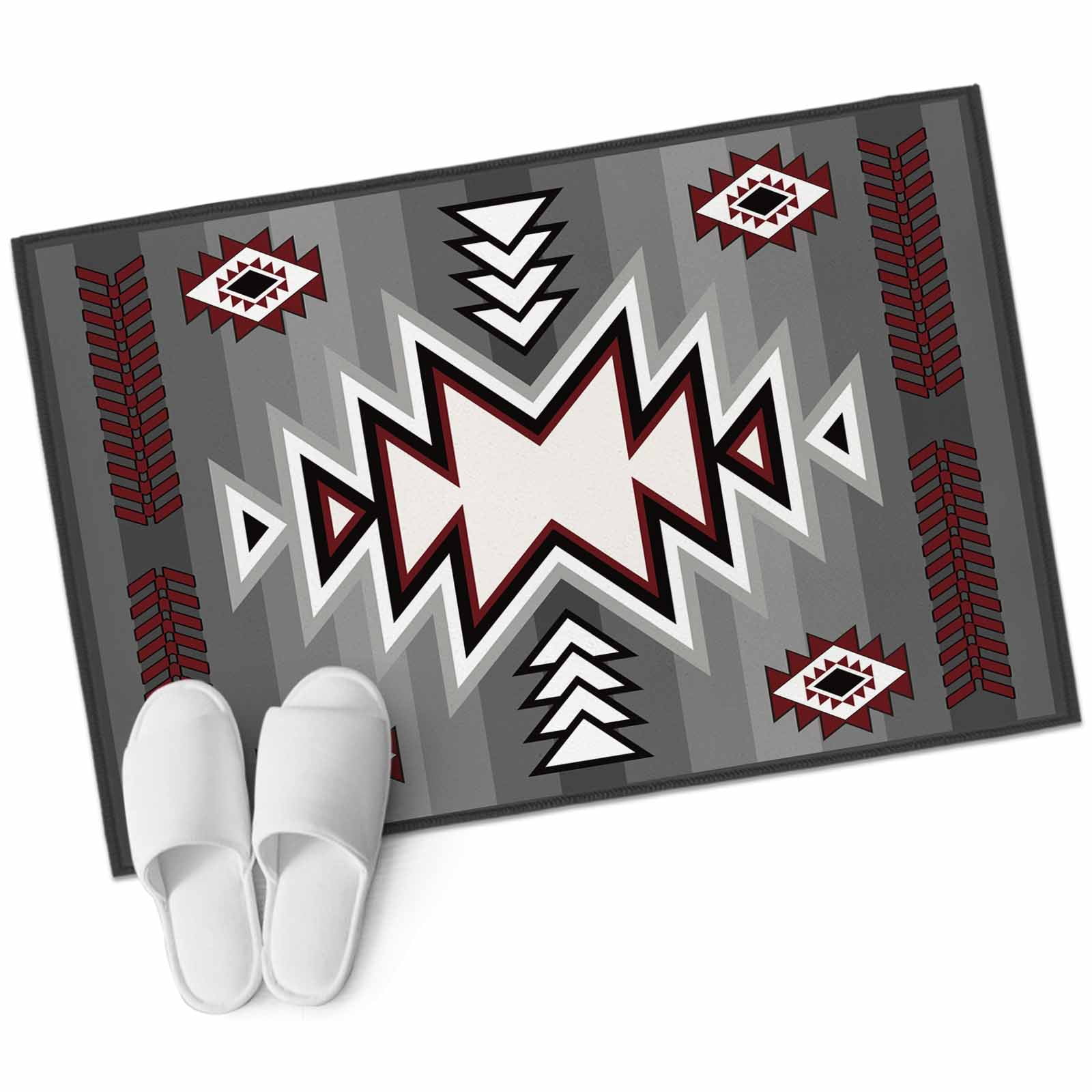 Gray Pattern Retro Bohemian Area Rug 2x3ft Square Abstract Geometric ...