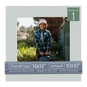 Gray Picture Frame Mat for 14x14 Frames - Fits 10x10 Photos - 1 Mat