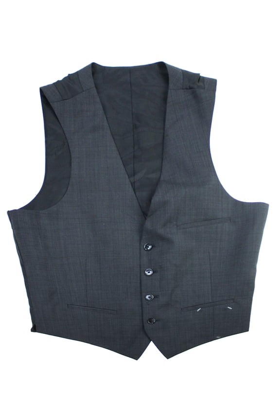 Gray Pindot Slim Fit Dress Vest 40S