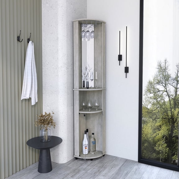 Gray Pine Design - Showcase Necessities - In Any Home Corner - Space - Efficient Unit