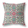 thumbnail image 1 of Gray Pink Cloverleaf Boho Suede Throw Pillow, 1 of 4