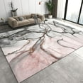 thumbnail image 1 of Gray Pink Ink Graffiti Area Rugs Gradient Irregular Crack Marble Entryway Rug Short Pile Non-Slip Soft Washable Indoor Carpet for Living Room Bedroom 3x5ft, 1 of 6