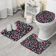 thumbnail image 1 of Gray and Pink Of Leopard Print Bathroom Rugs Sets 3 Piece,Toilet Cover Set,Absorbent Non Slip Bathroom Mats Sets with U-Shaped Contour Rug Toilet Rug Set, 1 of 5