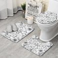 thumbnail image 1 of Gray Pioneer Flower Pattern Bathroom Rugs Sets 3 Piece,Toilet Cover Set,Absorbent Non Slip Bathroom Mats Sets with U-Shaped Contour Rug Toilet Rug Set, 1 of 5