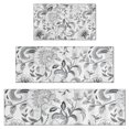 thumbnail image 1 of Gray Pioneer Flower Pattern Kitchen Rugs Sets Of 3,Kitchen Runner Rugs Non Skid Washable,Decorative Kitchen Floor Mats for Kitchen,Sink,Laundry,17"x30"+ 17"x47" + 17"x59", 1 of 6