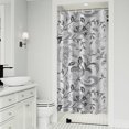 thumbnail image 1 of Gray Pioneer Flower Pattern Shower Curtain 36"x72" ,Bathroom Decorative Shower Curtains Set with 12 Hooks,Modern Waterproof Washable Shower Curtain, 1 of 6