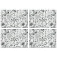thumbnail image 1 of Gray Pioneer Flower Pattern Summer Placemats Table Placemats Set Of 4-Linen Kitchen Washable Placemats Table Mats 11.8"x17.7" Non-Slip Heat Resistant, 1 of 6