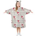 thumbnail image 1 of Gray Plaids Mouse Dress in Christmas Flannel Wearable Blankets Hooded Design Long Sleeves Wrap Unisex for 3T-14Y S, 1 of 7