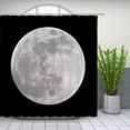 thumbnail image 1 of Gray Planet Shower Curtain Space Moon Bathroom Decor Black Background Polyester Fabric Hanging Curtains Sets 70 x 70 Inches Include Hooks, 1 of 6